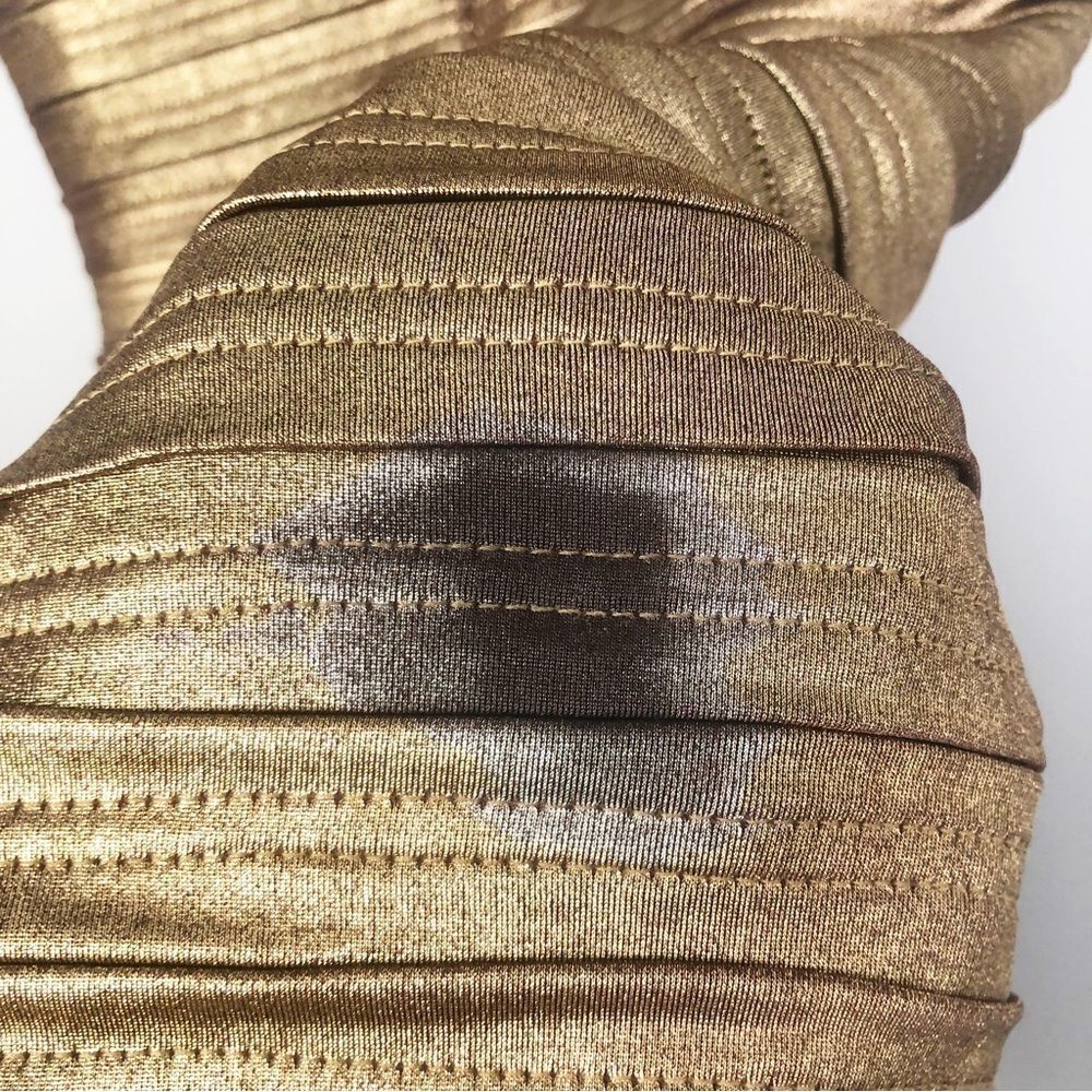 TADASHI COLLECTION | Bronze Gold Bandage Style Bodycon Dress Women’s Size Medium - Picture 7 of 12